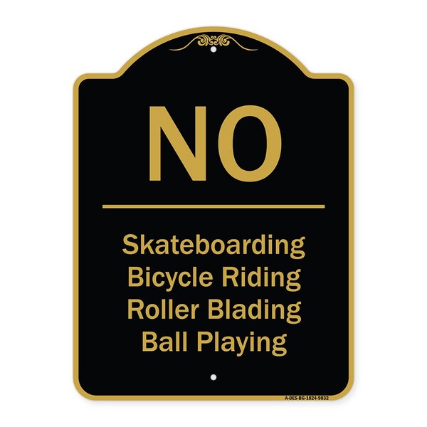 Signmission Designer Series-No-Bicycle Riding Roller Blading Ball Playing, 24" x 18", BG-1824-9832 A-DES-BG-1824-9832 - main